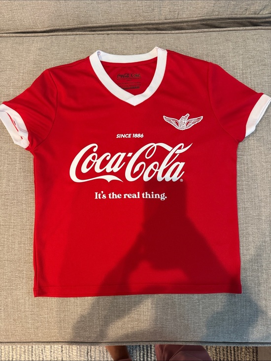 Coca Cola Tops - Coca Cola Red V-Neck Kids Tee with White Logo